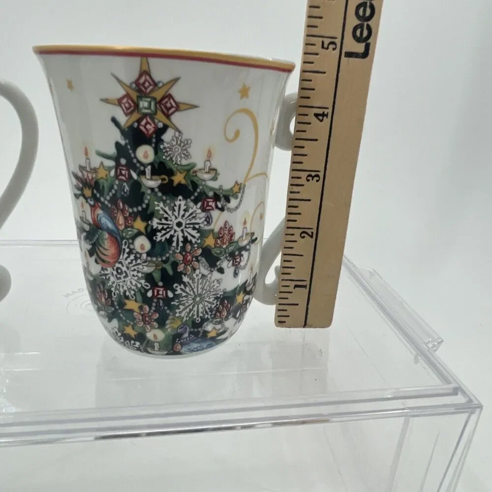 Williams Sonoma Mugs Twas The Night Before Christmas Tree Nutcrackers Set of 2